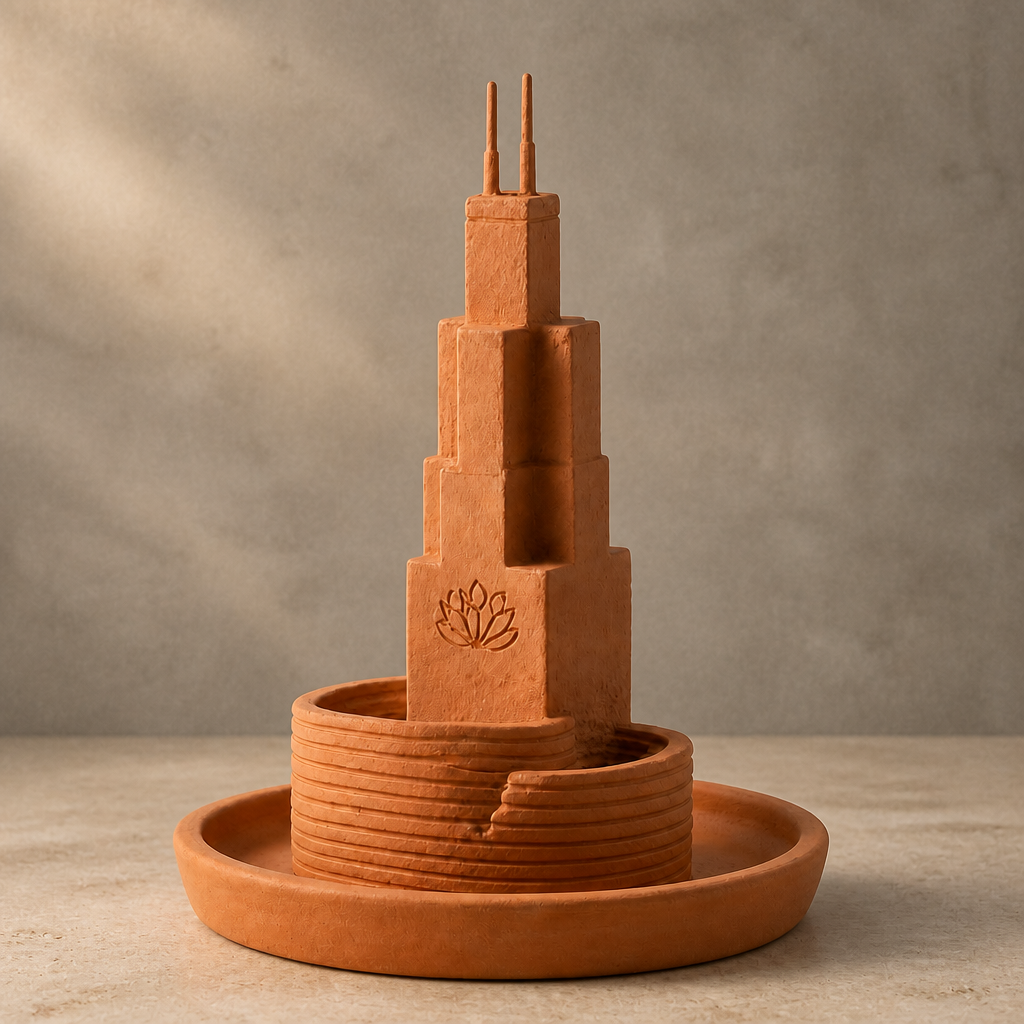 The Chi-Town Skyscraper Tower terracotta evaporative cooling sculpture