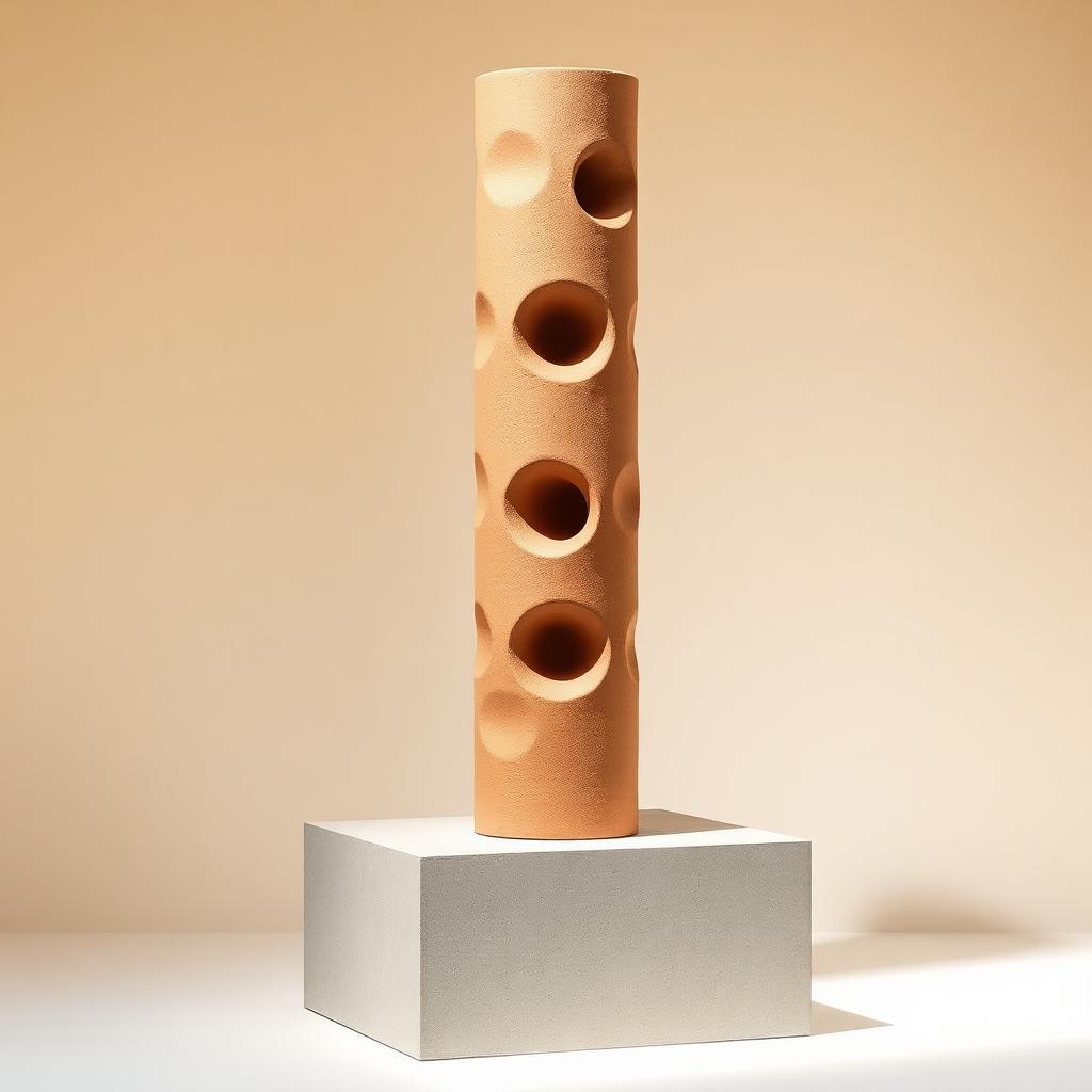 The Persian Wind Obelisk terracotta evaporative cooling sculpture