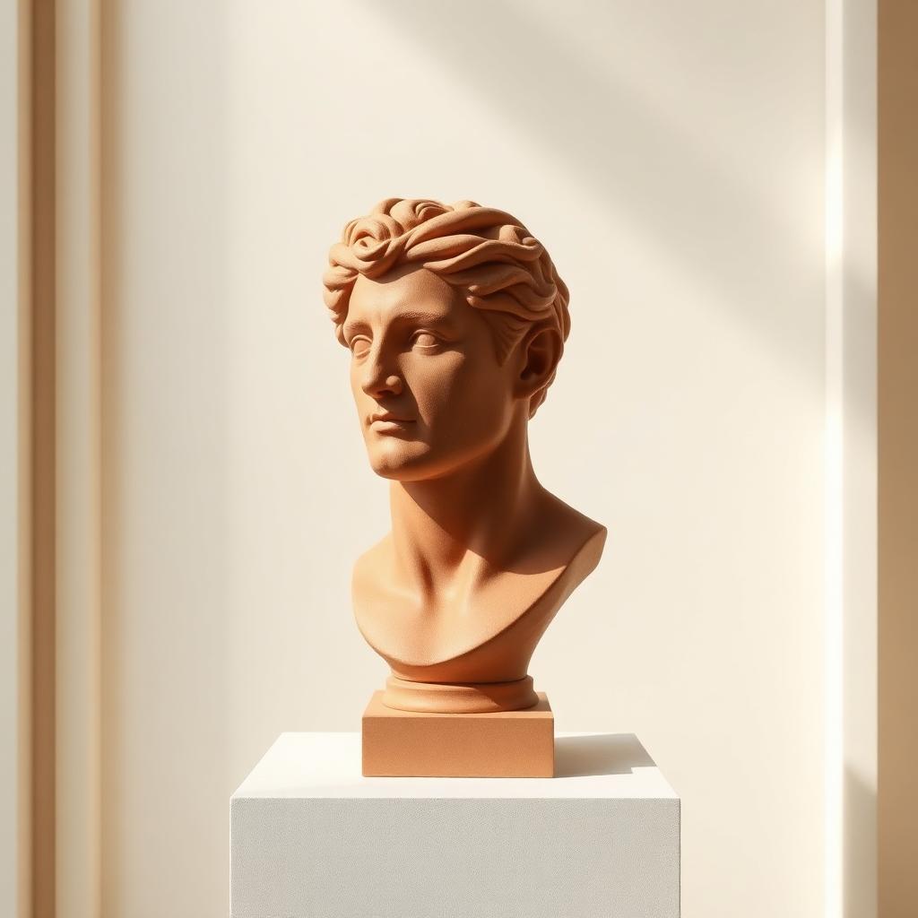 Michelangelo's David (Bust) terracotta evaporative cooling sculpture