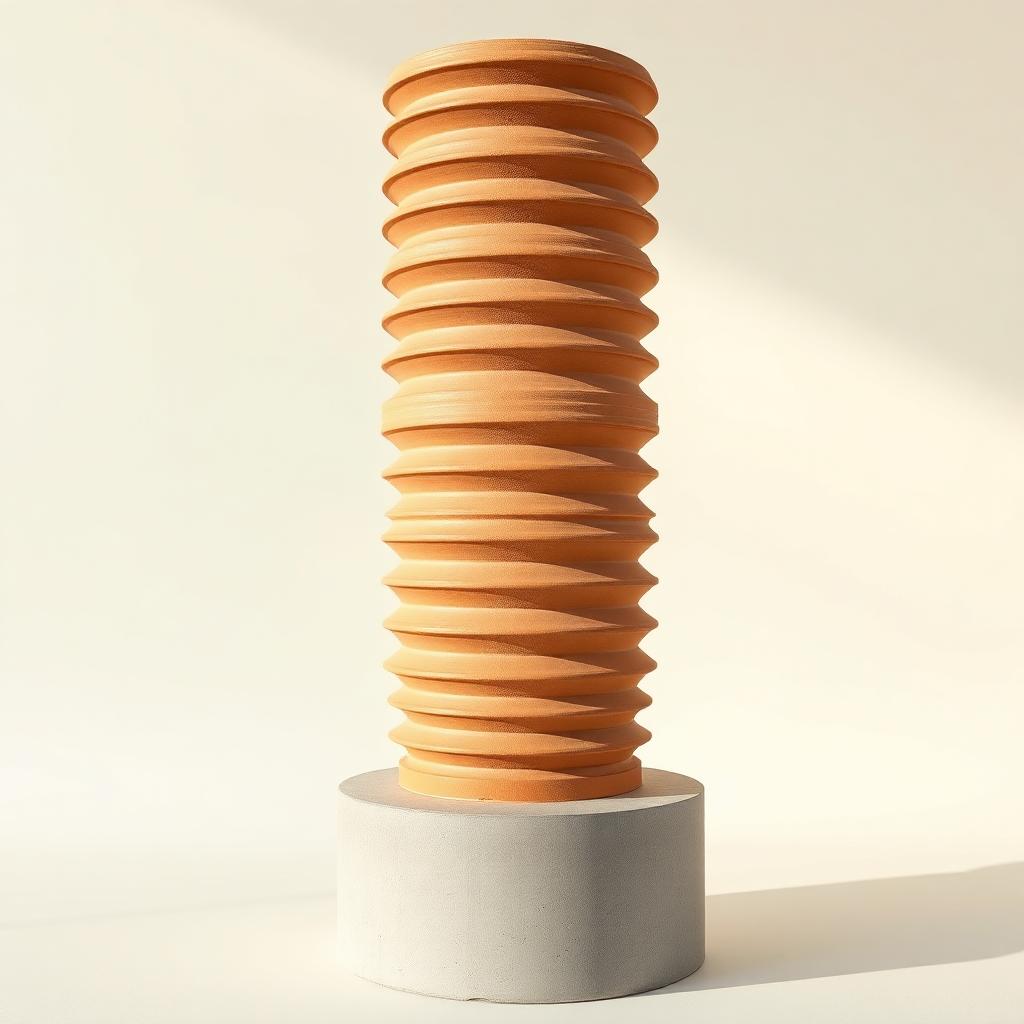 The Sine Wave Baffle Tower terracotta evaporative cooling sculpture