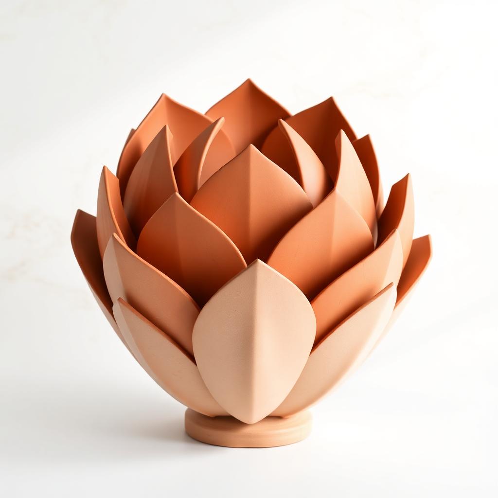 Chicago Botanic Heritage Lotus terracotta evaporative cooling sculpture